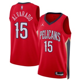 Dres New Orleans Pelicans Jose Alvarado 15 Jordan 2022-23 Statement Edition Crvena Swingman